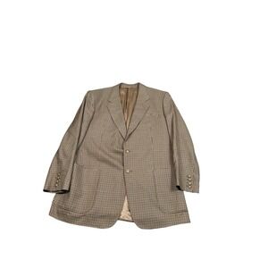 Men's Dormeuil‎ Bespoke Colorful Houndstooth Silk  Wool  Sport Coat 42R